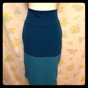 Color Block Blue Pencil Skirt Size Medium